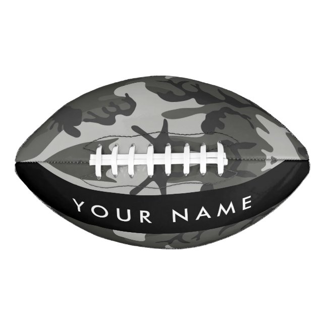 Grey Camouflage Pattern, Your name, Personalise Football (Front)