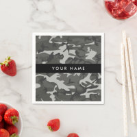 Grey Camouflage Pattern, Your name, Personalise