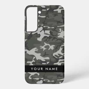 Grey Camouflage Pattern, Your name, Personalise Samsung Galaxy Case