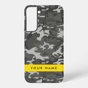 Grey Camouflage Pattern, Your name, Personalise Samsung Galaxy Case