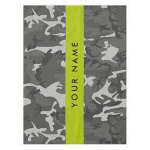 Grey Camouflage Pattern, Your name, Personalise Tablecloth