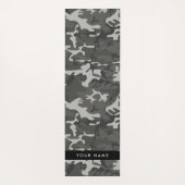 Grey Camouflage Pattern, Your Name, Personalise Yoga Mat 