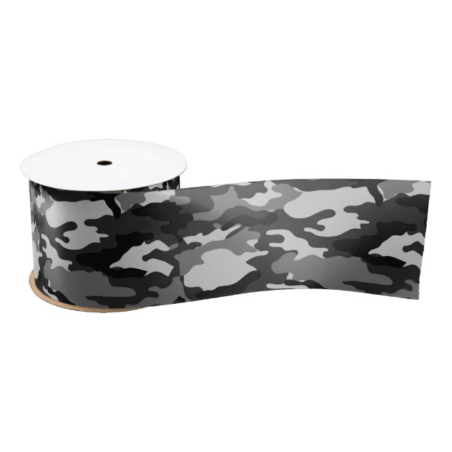 Grey camouflage Ribbon Satin Ribbon (Spool)