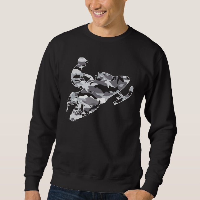 Grey Camouflage Snowmobiler Sweatshirt (Front)