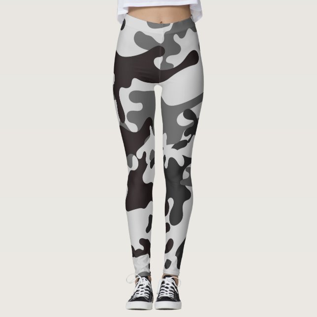 grey camouflage woman´s leggings ,sport leggings (Front)