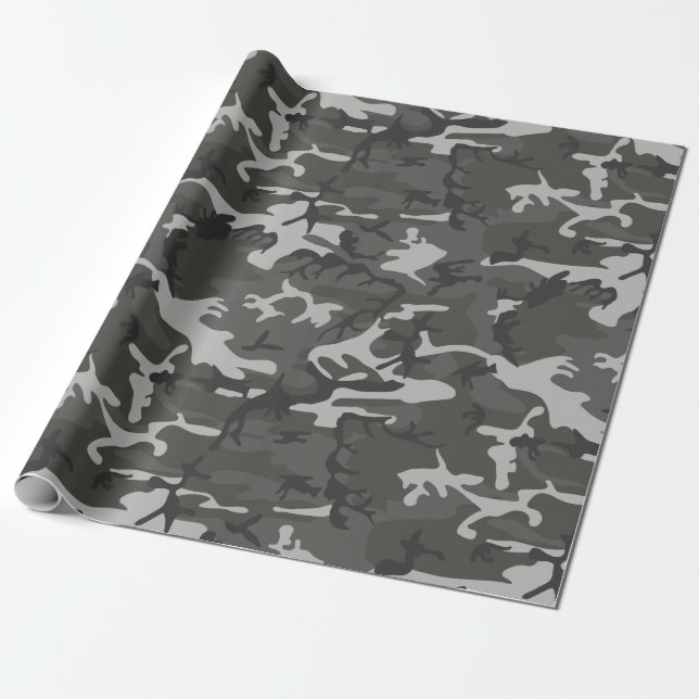grey camouflage wrapping paper (Unrolled)