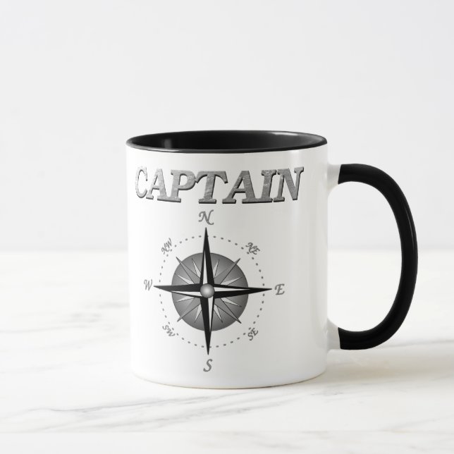 Grey Captain with Compass Rose Mug (Right)