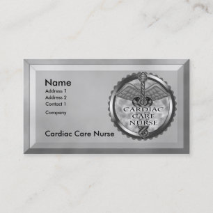 Grey Cardiac Care Nurse Business Card