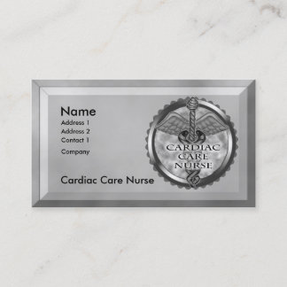 Grey Cardiac Care Nurse Business Card