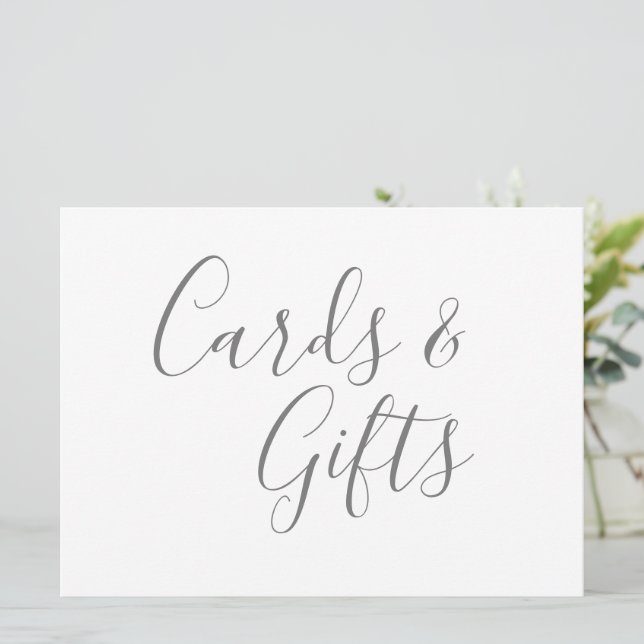 Grey Cards & Gifts Calligraphy Text (Standing Front)
