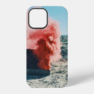 Grey case with pink smoke