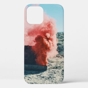 Grey case with pink smoke