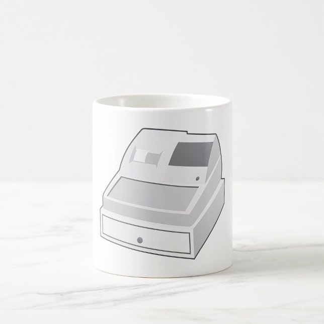 Grey Cash Register Minimalist Retail Coffee Mug (Creator Uploaded)