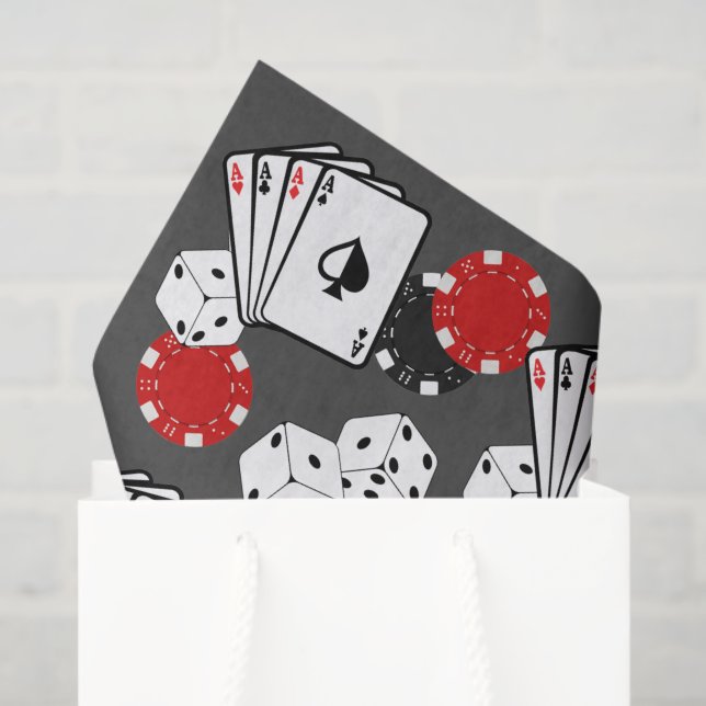 Grey Casino Poker Party Tissue Paper (Gift Bag)