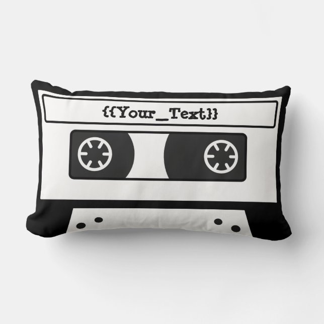 Grey Cassette Tape Lumbar Cushion (Front)