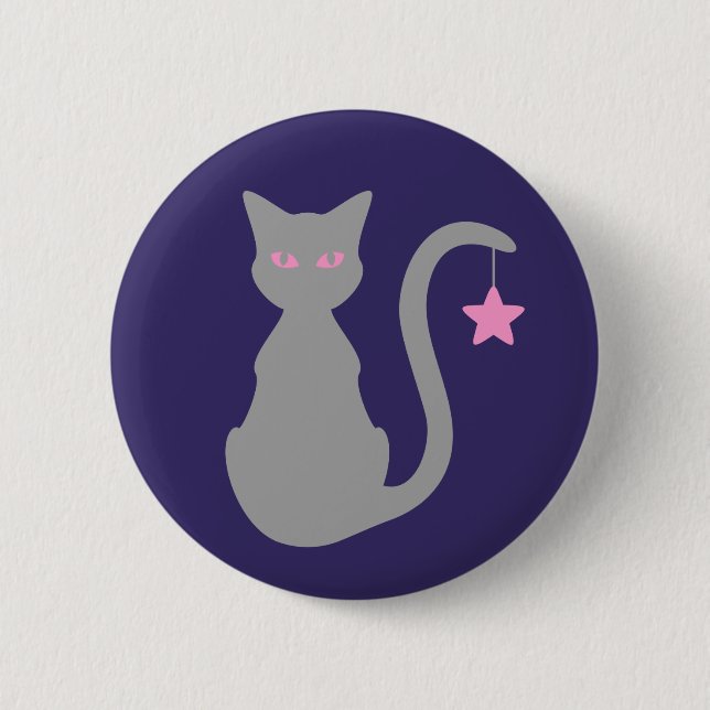 Grey Cat Button (Front)