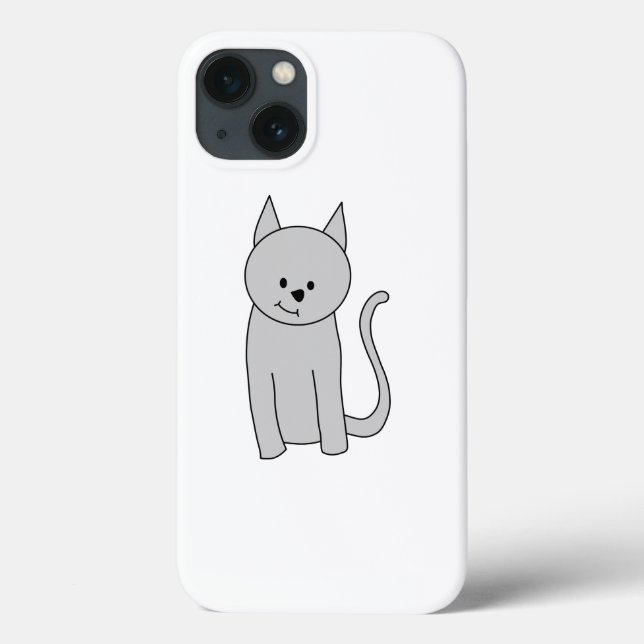 Grey Cat Cartoon. Case-Mate iPhone Case (Back)