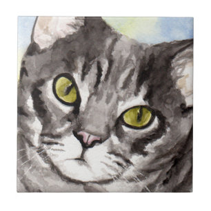 Grey Cat Ceramic Tile