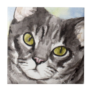 Grey Cat Ceramic Tile