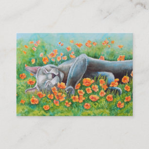 Grey Cat Double sided ACEO Business Card