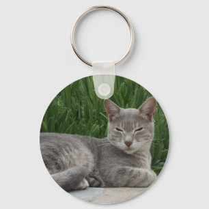 Grey Cat Keychain