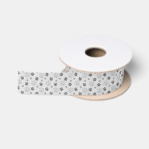 Grey Cat Paw Print Pattern