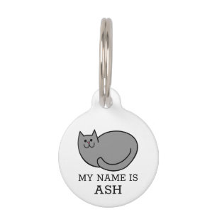 Grey Cat Pet Tag