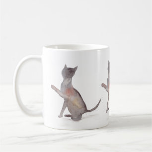 Grey cat Pretty pet kitten watercolor Beautiful Coffee Mug