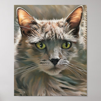 Grey Cat Print, Value Poster Paper (Matte)