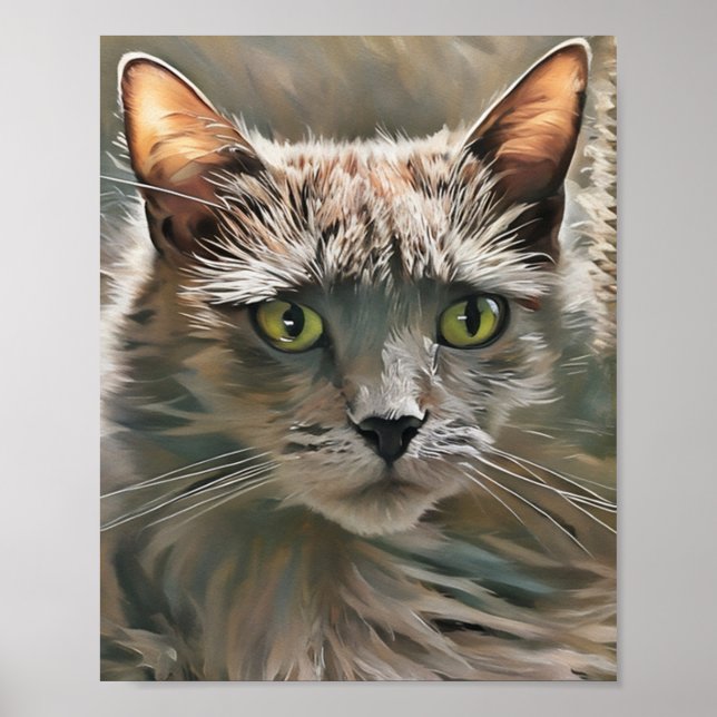 Grey Cat Print, Value Poster Paper (Matte) (Front)