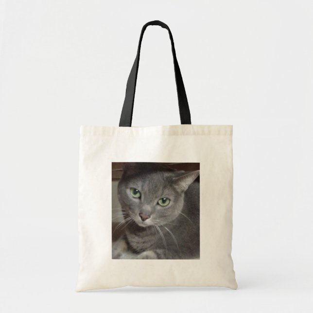 Grey Cat Russian Blue Tote Bag (Front)