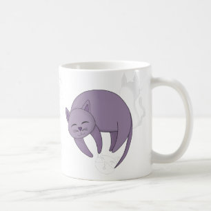 Grey Cat Sleeping and Kitten Doodles Coffee Mug