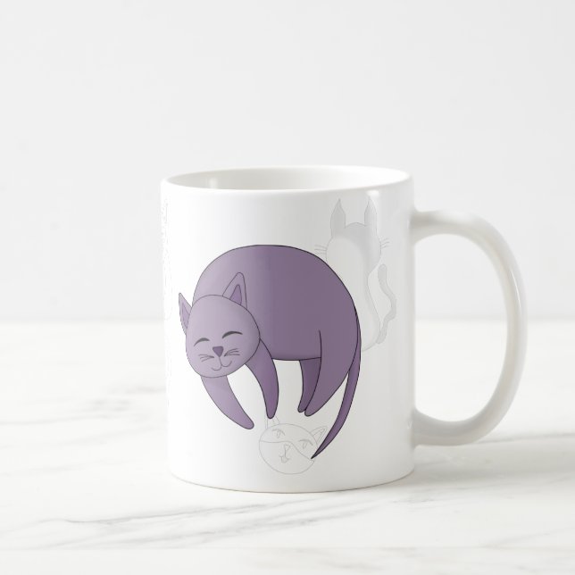 Grey Cat Sleeping and Kitten Doodles Coffee Mug (Right)