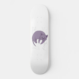 Grey Cat Sleeping and Kitten Doodles Duvet Cover Skateboard