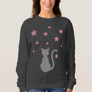 Grey Cat Stars Sweatshirt