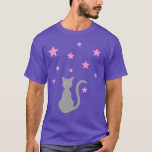 Grey Cat Stars T-Shirt