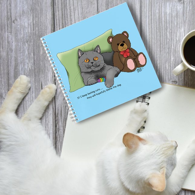 Grey Cat Teddy Bear Notebook (Creator Uploaded)