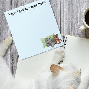 Grey Cat Teddy Bear Notepad