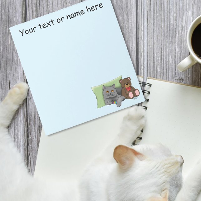 Grey Cat Teddy Bear Notepad (Creator Uploaded)