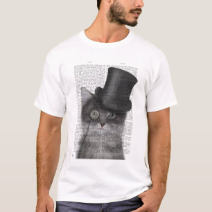 Grey Cat with Top Hat