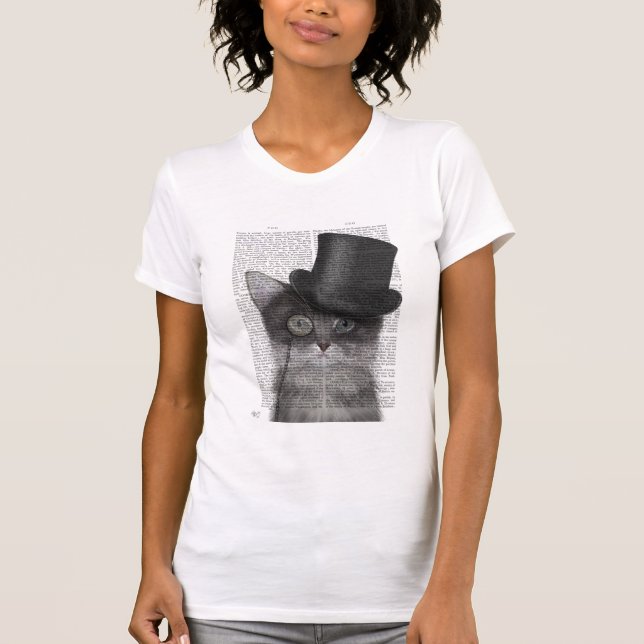 Grey Cat with Top Hat (Front)
