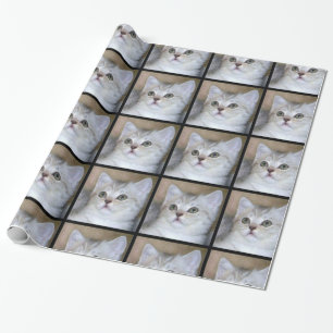 Grey  cat wrapping paper