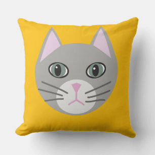 Grey Cat, Yellow Cushion