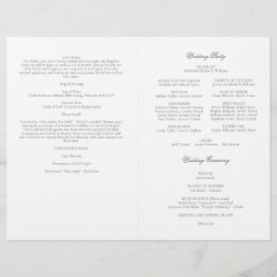 Grey Catholic Wedding Mass Ceremony Program 2 / 2