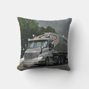 Grey Cattle Feed Cistern Truck for Truckers & Kids Cushion