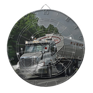Grey Cattle Feed Cistern Truck for Truckers & Kids Dartboard