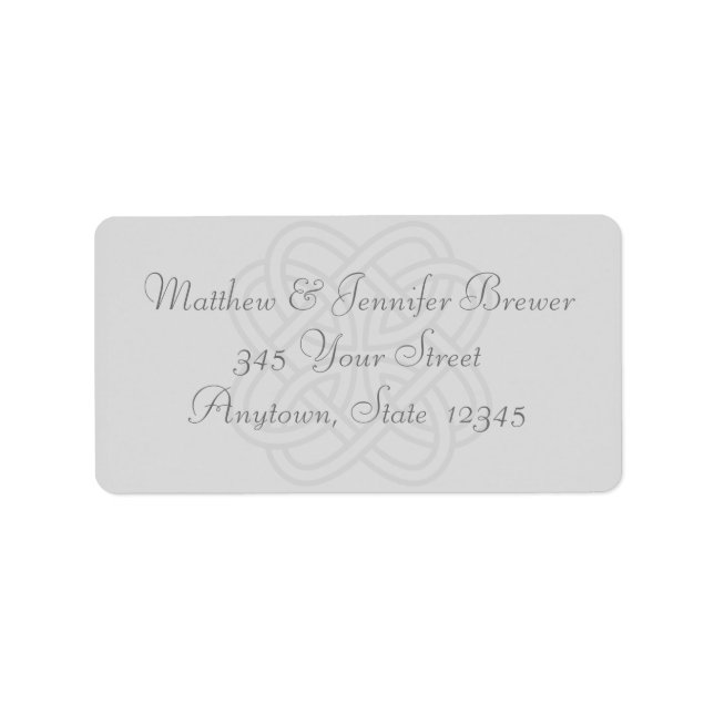 Grey Celtic Knot Envelope Address Labels (Front)