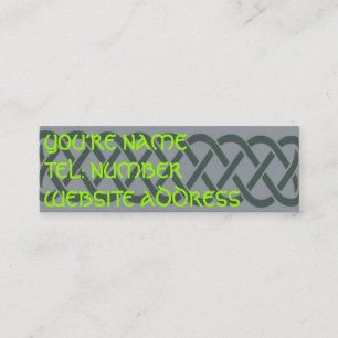 Grey Celtic knot on grey Mini Business Card