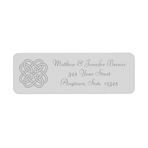 Grey Celtic Knot Thin Envelope Address Labels
