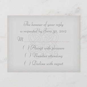 Grey Celtic Knot Wedding Invitation RSVP Card